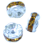 (image for) DR/DTOP 6mm Silver Plated Dark Topaz Rondelle PQ 10